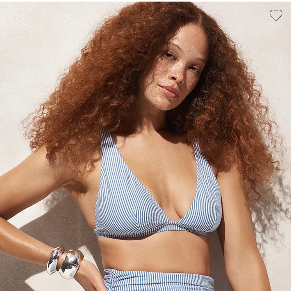 NWT J Crew Seersucker Bikini Top